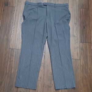 Lee Gray Pinstripe Straight Leg, Regular Fit Trousers size 20